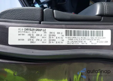 2015 Jeep Grand Cherokee Altitude z USA, uszkodzony, nr VIN 1C4RJFAG0FC725799